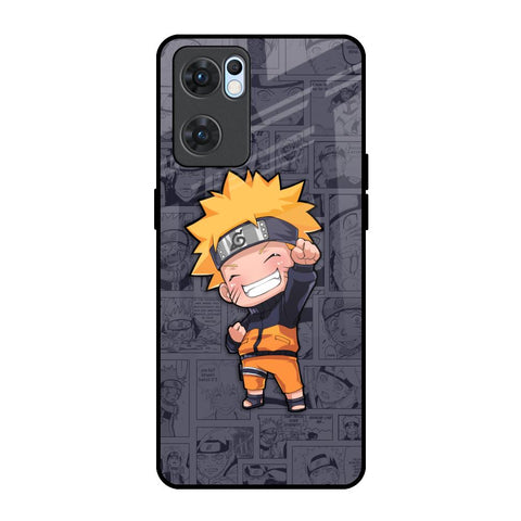 Orange Chubby Oppo Reno7 5G Glass Back Cover Online