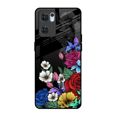 Rose Flower Bunch Art Oppo Reno7 5G Glass Back Cover Online