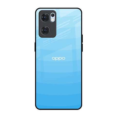 Wavy Blue Pattern Oppo Reno7 5G Glass Back Cover Online