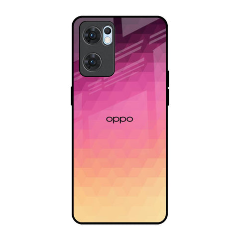 Geometric Pink Diamond Oppo Reno7 5G Glass Back Cover Online