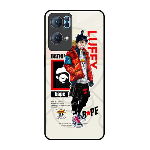 Bape Luffy Oppo Reno7 Pro 5G Glass Back Cover Online