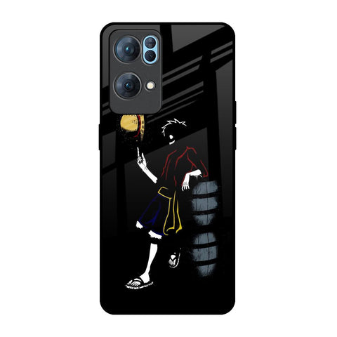 Luffy Line Art Oppo Reno7 Pro 5G Glass Back Cover Online