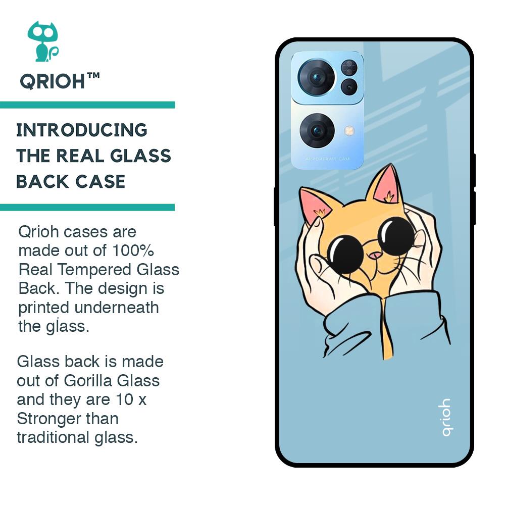 Adorable Cute Kitty Glass Case For Oppo Reno7 Pro 5G