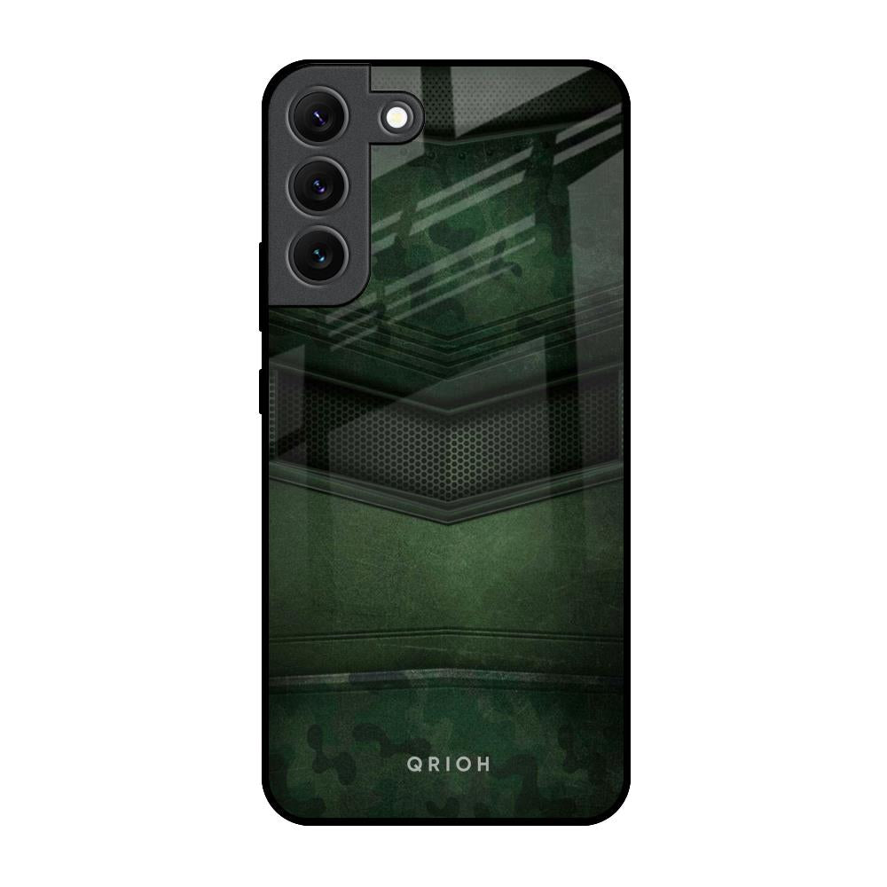 Green Leather Samsung Galaxy S22 5G Glass Back Cover Online