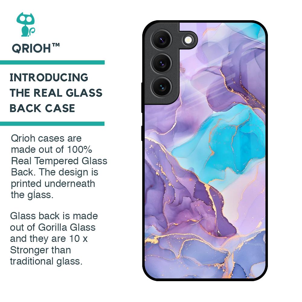 Alcohol ink Marble Glass Case for Samsung Galaxy S22 5G