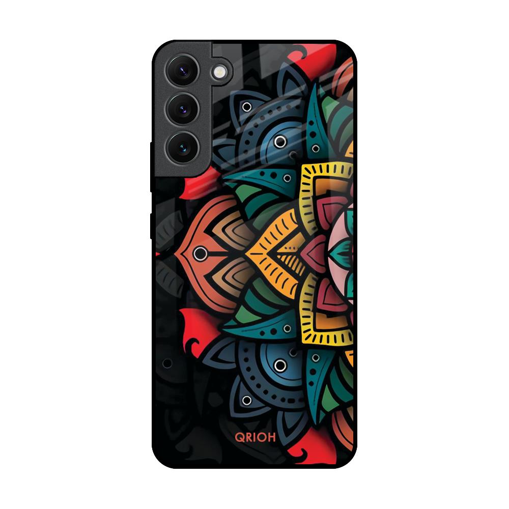 Retro Gorgeous Flower Samsung Galaxy S22 Plus 5G Glass Back Cover Online