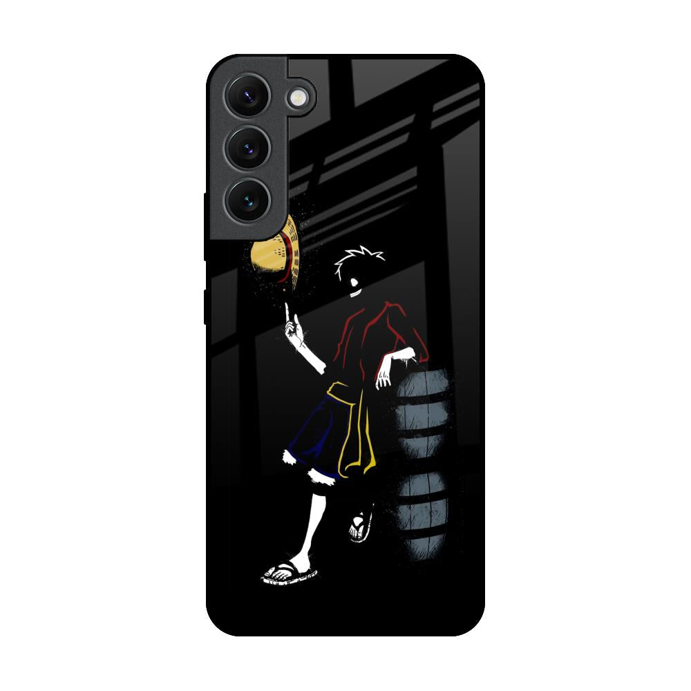 Luffy Line Art Samsung Galaxy S22 Plus 5G Glass Back Cover Online