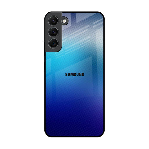 Blue Rhombus Pattern Samsung Galaxy S22 Plus 5G Glass Back Cover Online