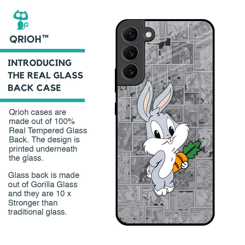 Cute Baby Bunny Glass Case for Samsung Galaxy S22 Plus 5G