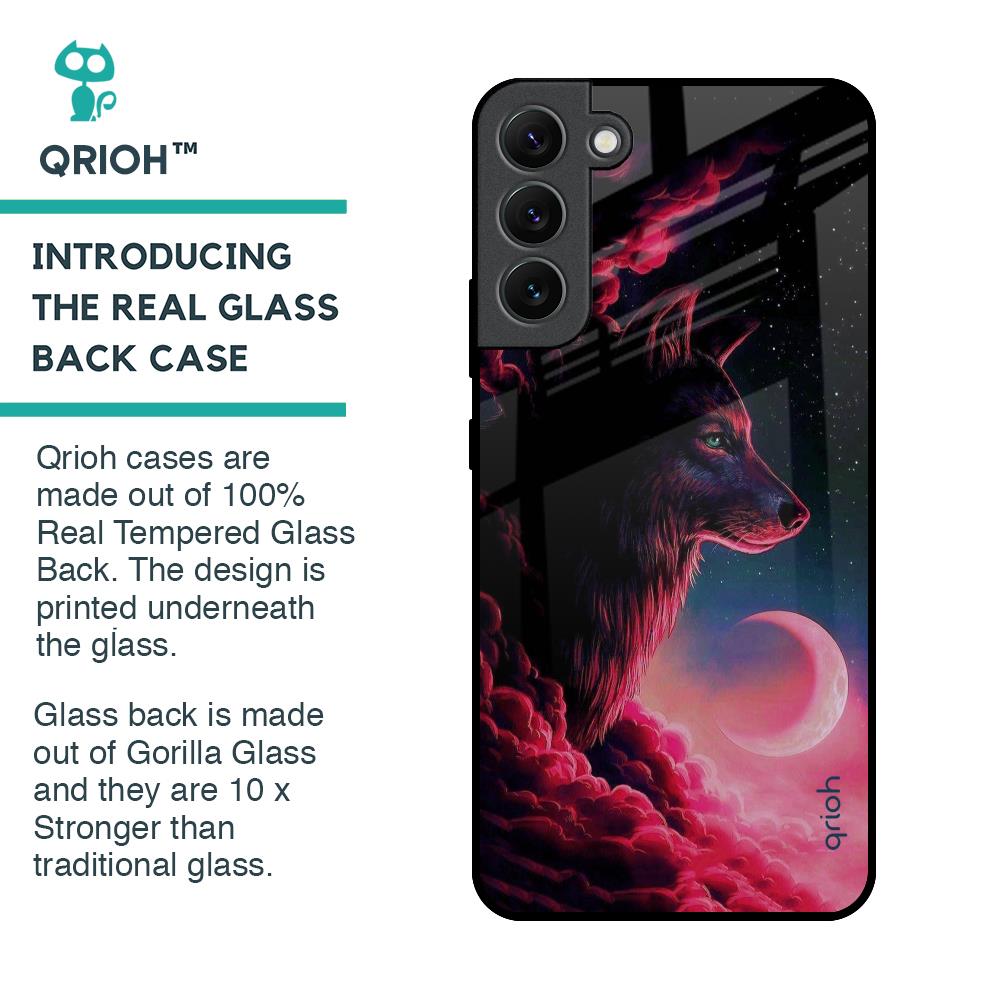 Moon Wolf Glass Case for Samsung Galaxy S22 Plus 5G