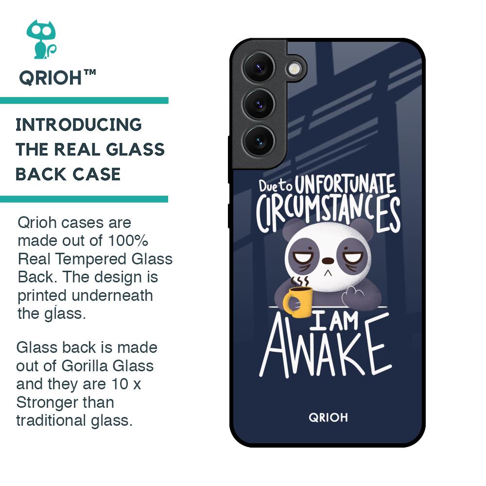 Struggling Panda Glass Case for Samsung Galaxy S22 Plus 5G