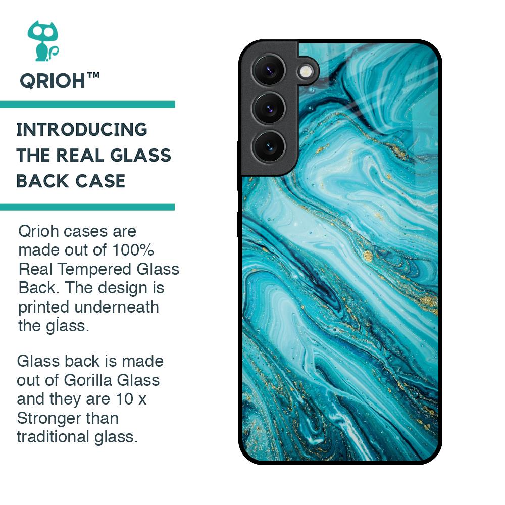 Ocean Marble Glass Case for Samsung Galaxy S22 Plus 5G