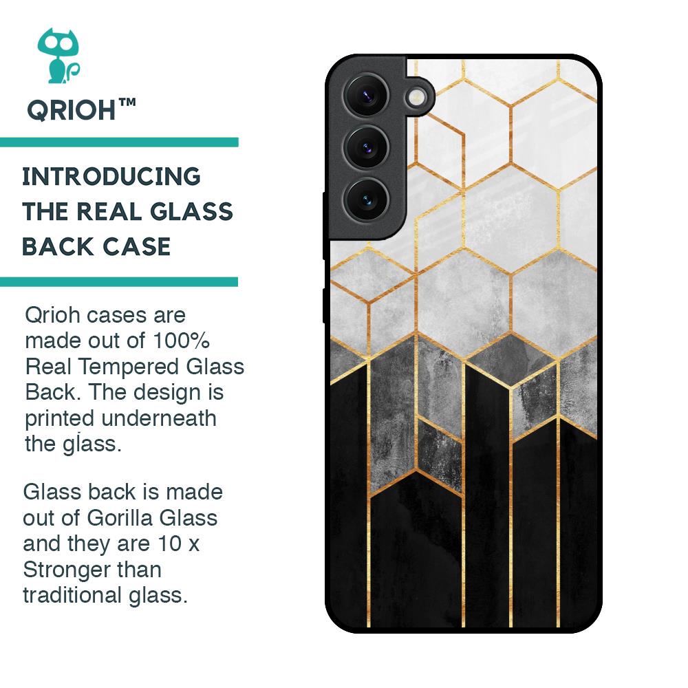 Tricolor Pattern Glass Case for Samsung Galaxy S22 Plus 5G