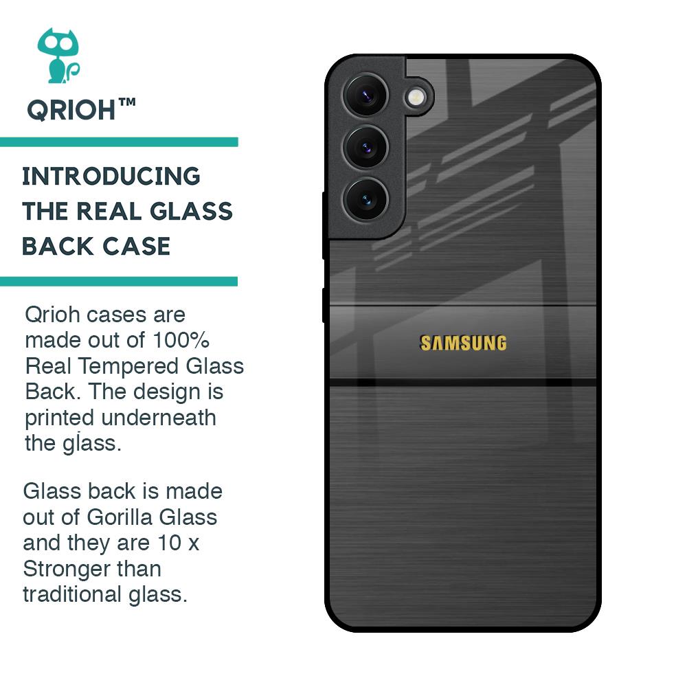 Grey Metallic Glass Case For Samsung Galaxy S22 Plus 5G