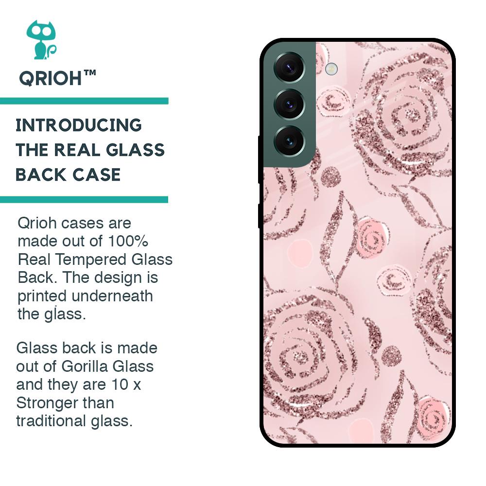 Shimmer Roses Glass case for Samsung Galaxy S22 Plus 5G