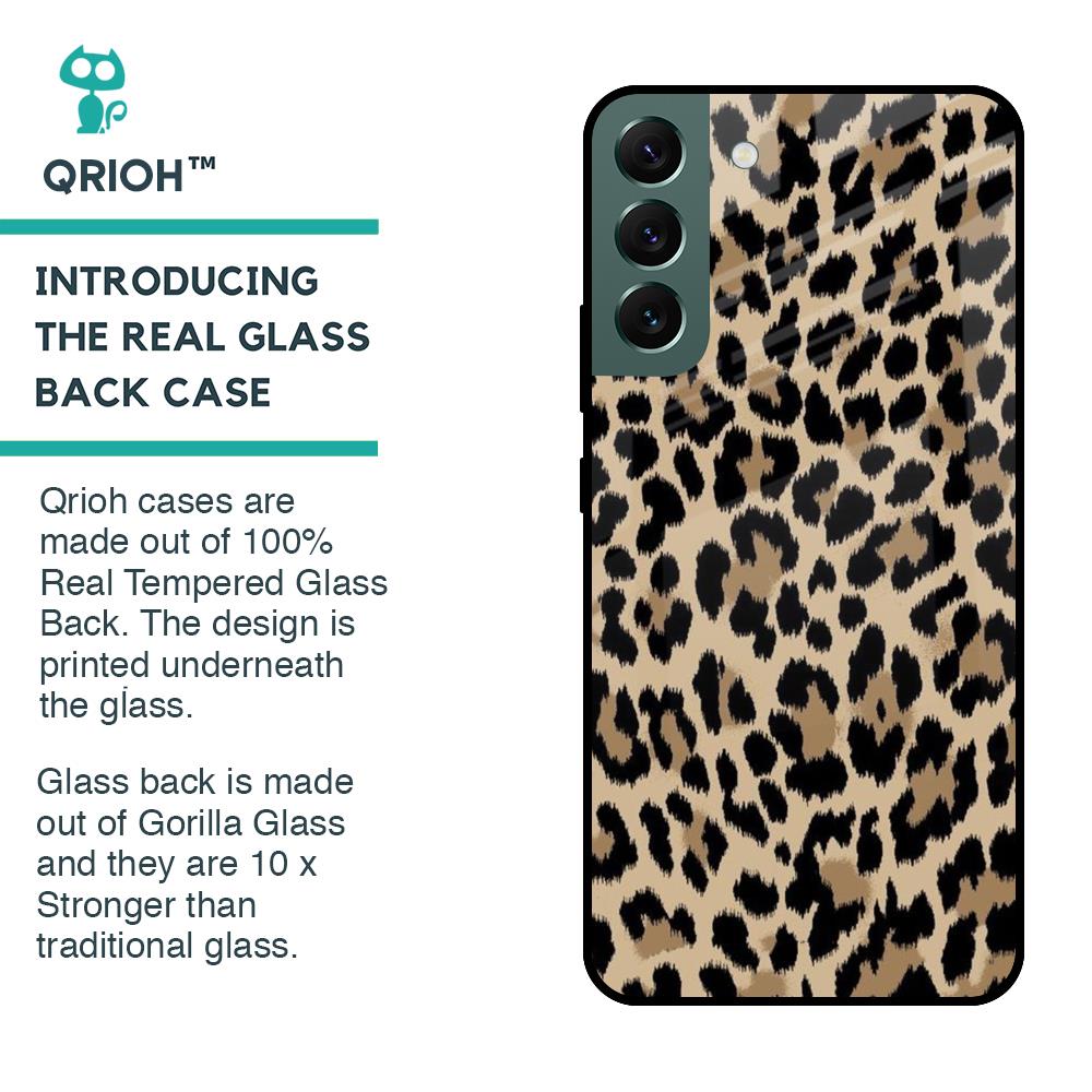 Leopard Seamless Glass Case For Samsung Galaxy S22 Plus 5G