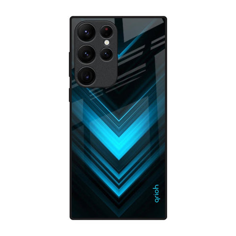 Vertical Blue Arrow Samsung Galaxy S22 Ultra 5G Glass Back Cover Online