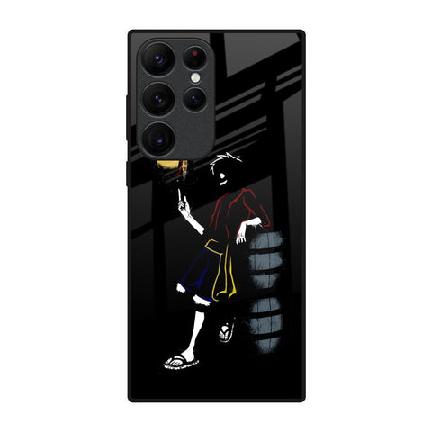 Luffy Line Art Samsung Galaxy S22 Ultra 5G Glass Back Cover Online
