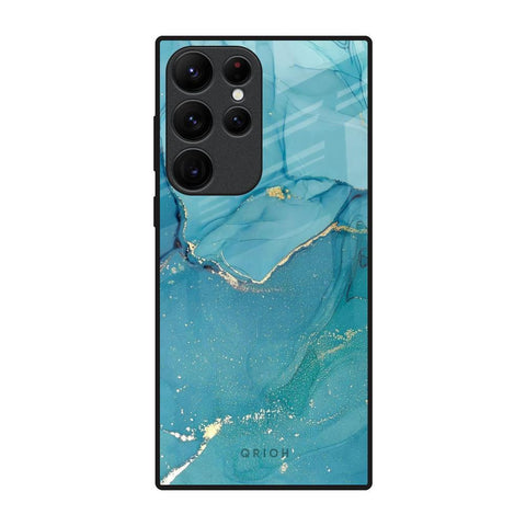 Blue Golden Glitter Samsung Galaxy S22 Ultra 5G Glass Back Cover Online
