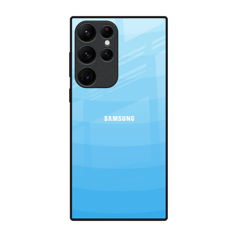 Wavy Blue Pattern Samsung Galaxy S22 Ultra 5G Glass Back Cover Online