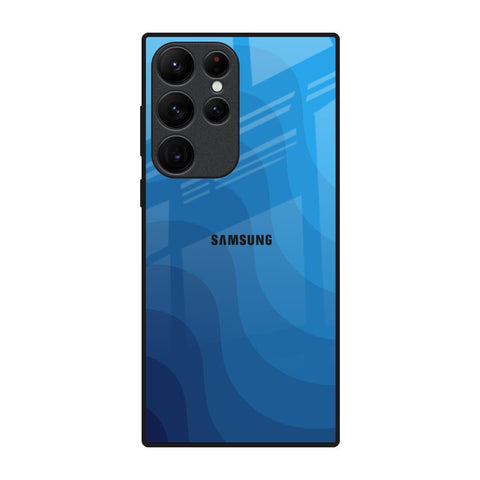 Blue Wave Abstract Samsung Galaxy S22 Ultra 5G Glass Back Cover Online
