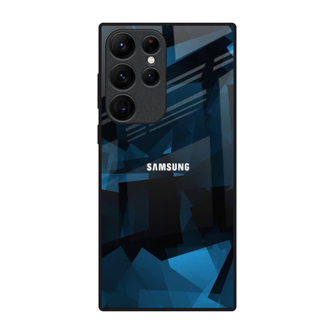 Polygonal Blue Box Samsung Galaxy S22 Ultra 5G Glass Back Cover Online