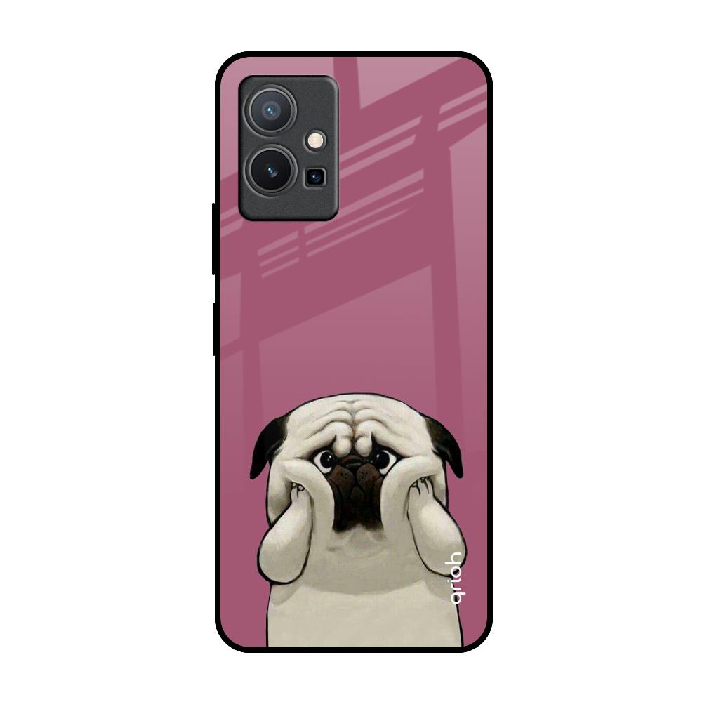 Funny Pug Face Vivo Y75 5G Glass Back Cover Online