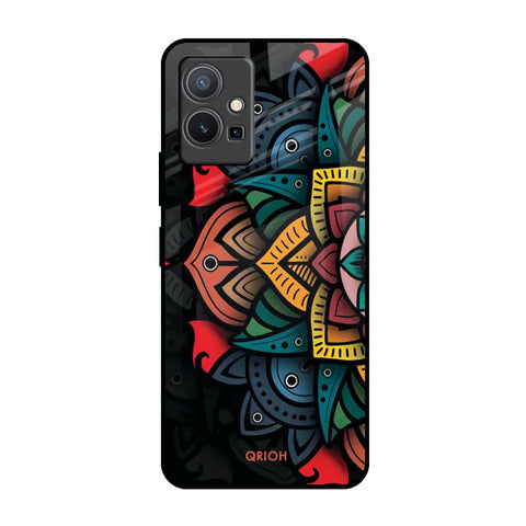 Retro Gorgeous Flower Vivo Y75 5G Glass Back Cover Online
