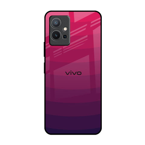 Wavy Pink Pattern Vivo Y75 5G Glass Back Cover Online