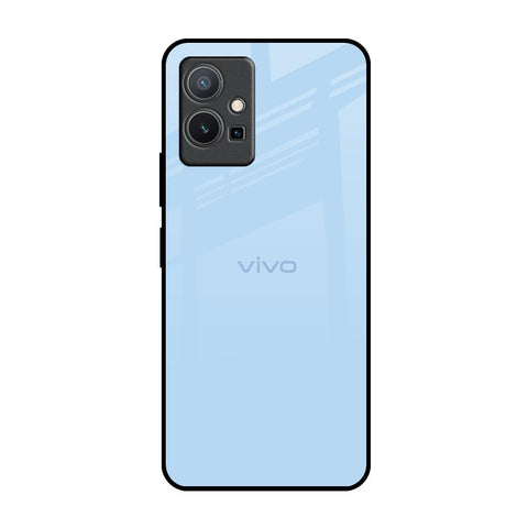 Pastel Sky Blue Vivo Y75 5G Glass Back Cover Online