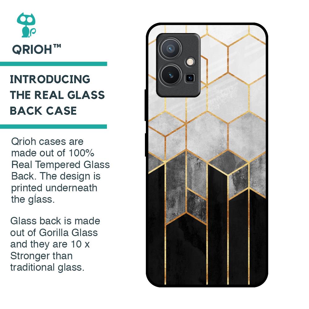 Tricolor Pattern Glass Case for Vivo Y75 5G
