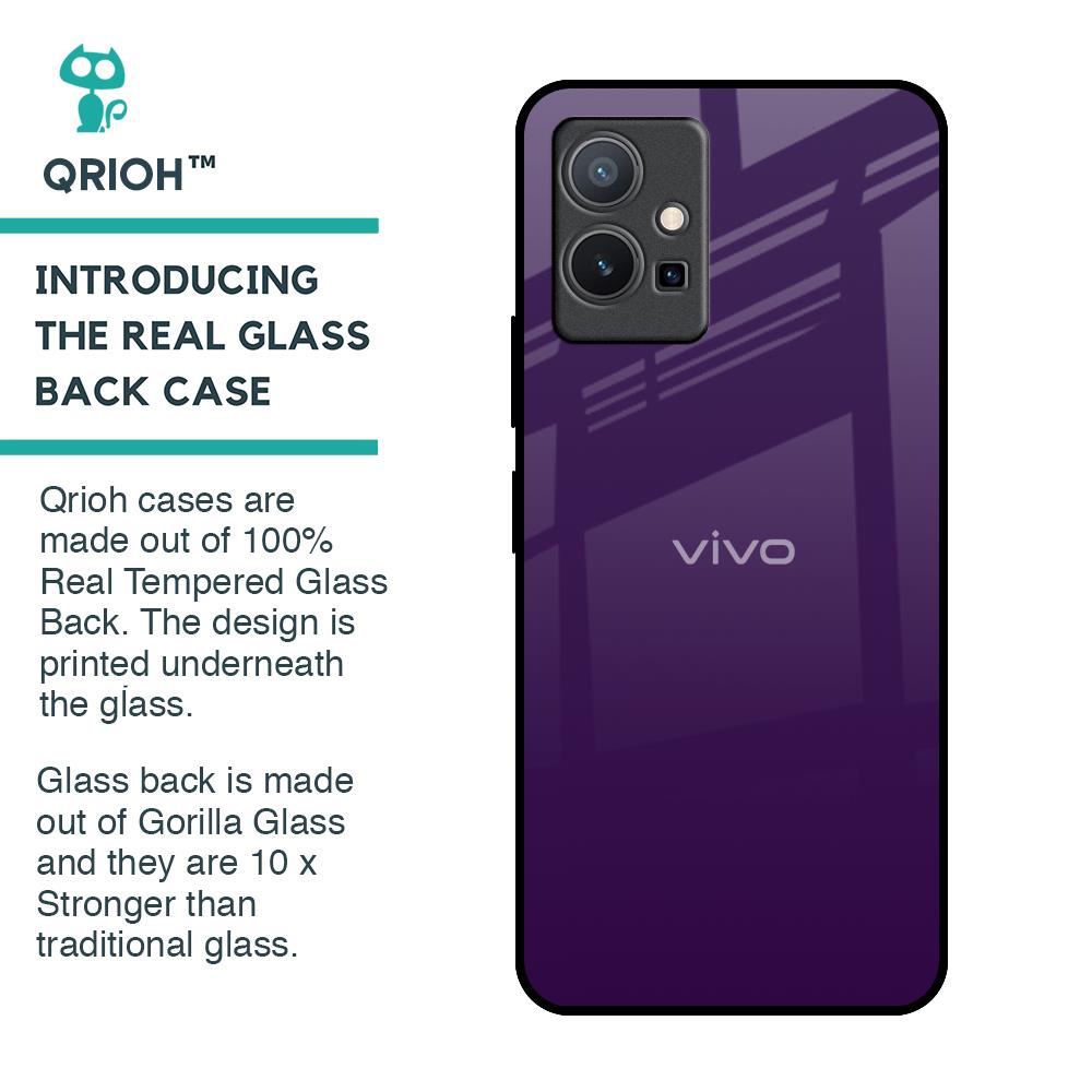 Dark Purple Glass Case for Vivo Y75 5G