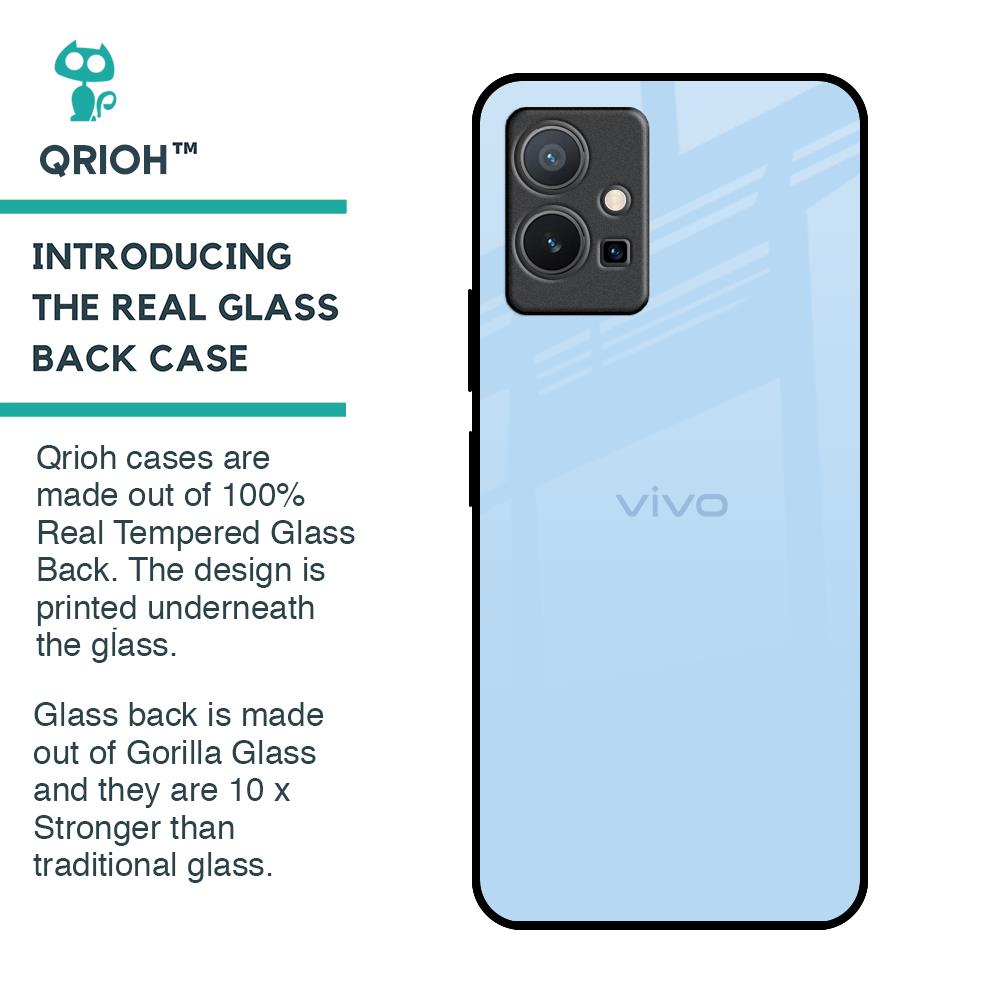 Pastel Sky Blue Glass Case for Vivo Y75 5G