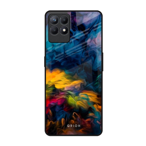 Multicolor Oil Painting Realme Narzo 50 Glass Back Cover Online