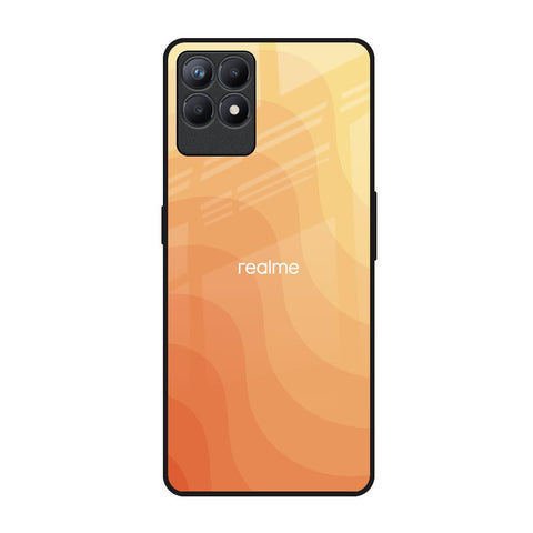 Orange Curve Pattern Realme Narzo 50 Glass Back Cover Online