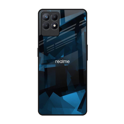 Polygonal Blue Box Realme Narzo 50 Glass Back Cover Online