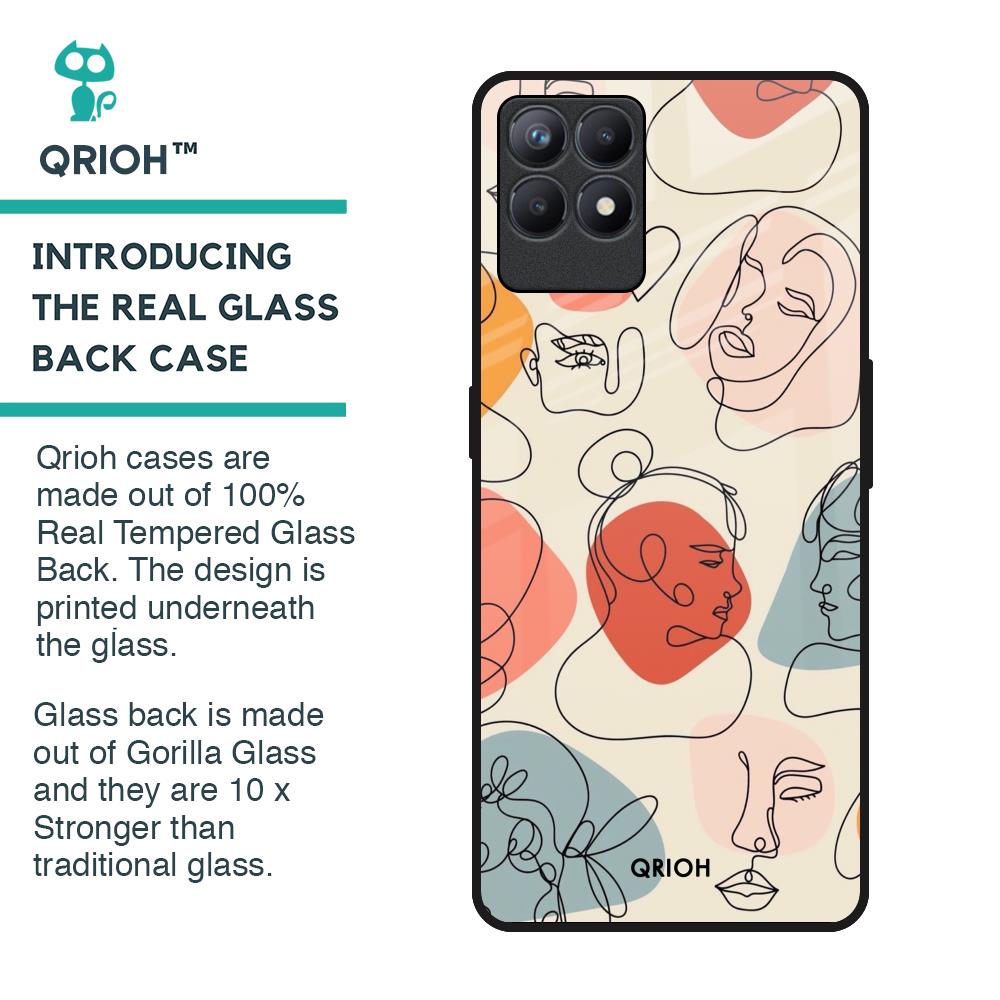 Abstract Faces Glass Case for Realme Narzo 50
