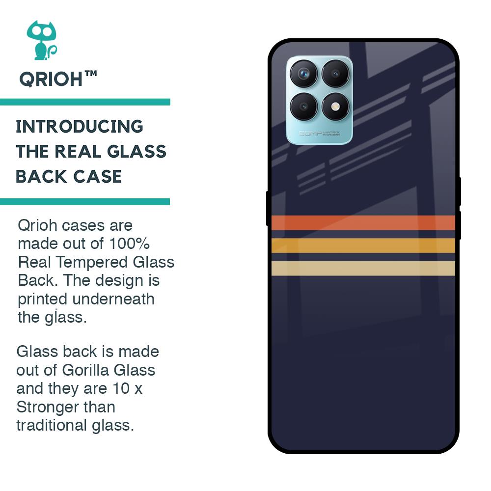 Tricolor Stripes Glass Case For Realme Narzo 50