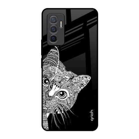 Kitten Mandala Vivo V23e 5G Glass Back Cover Online