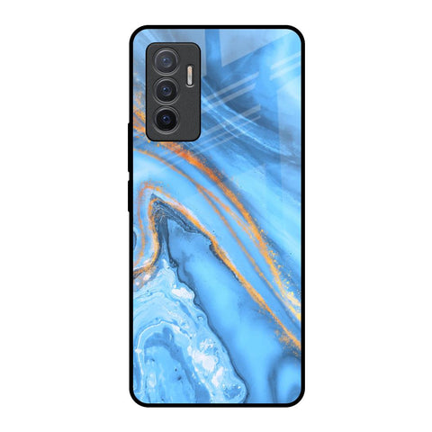 Vibrant Blue Marble Vivo V23e 5G Glass Back Cover Online