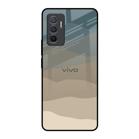 Abstract Mountain Pattern Vivo V23e 5G Glass Back Cover Online