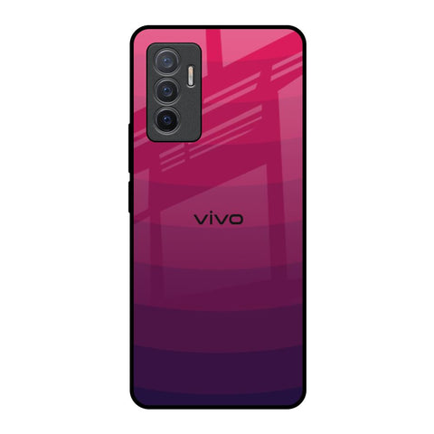 Wavy Pink Pattern Vivo V23e 5G Glass Back Cover Online