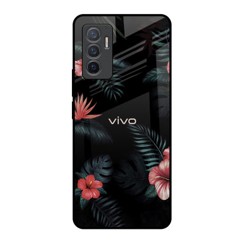 Tropical Art Flower Vivo V23e 5G Glass Back Cover Online