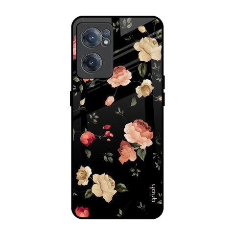 Black Spring Floral OnePlus Nord CE 2 5G Glass Back Cover Online