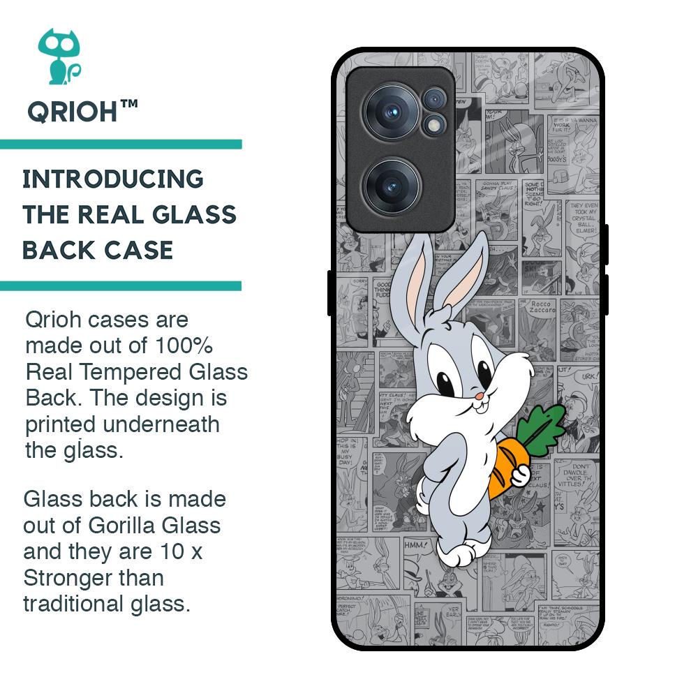 Cute Baby Bunny Glass Case for OnePlus Nord CE 2 5G