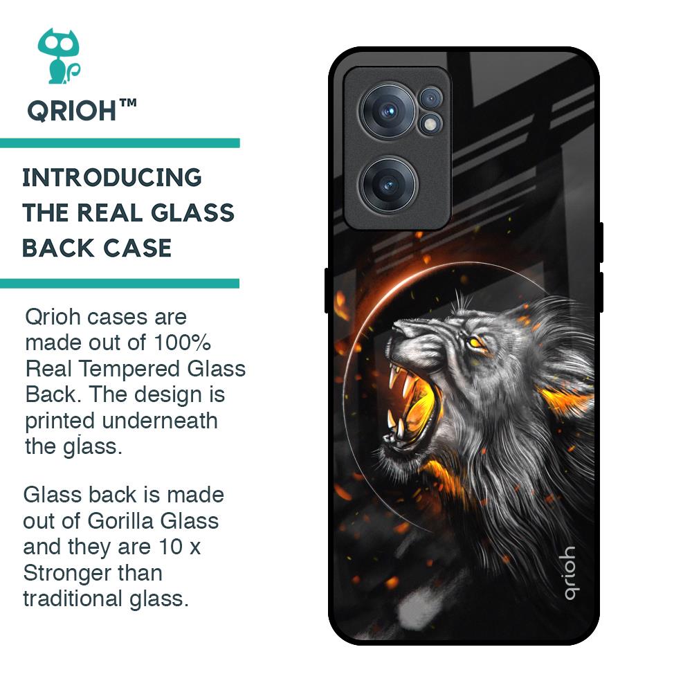 Aggressive Lion Glass Case for OnePlus Nord CE 2 5G