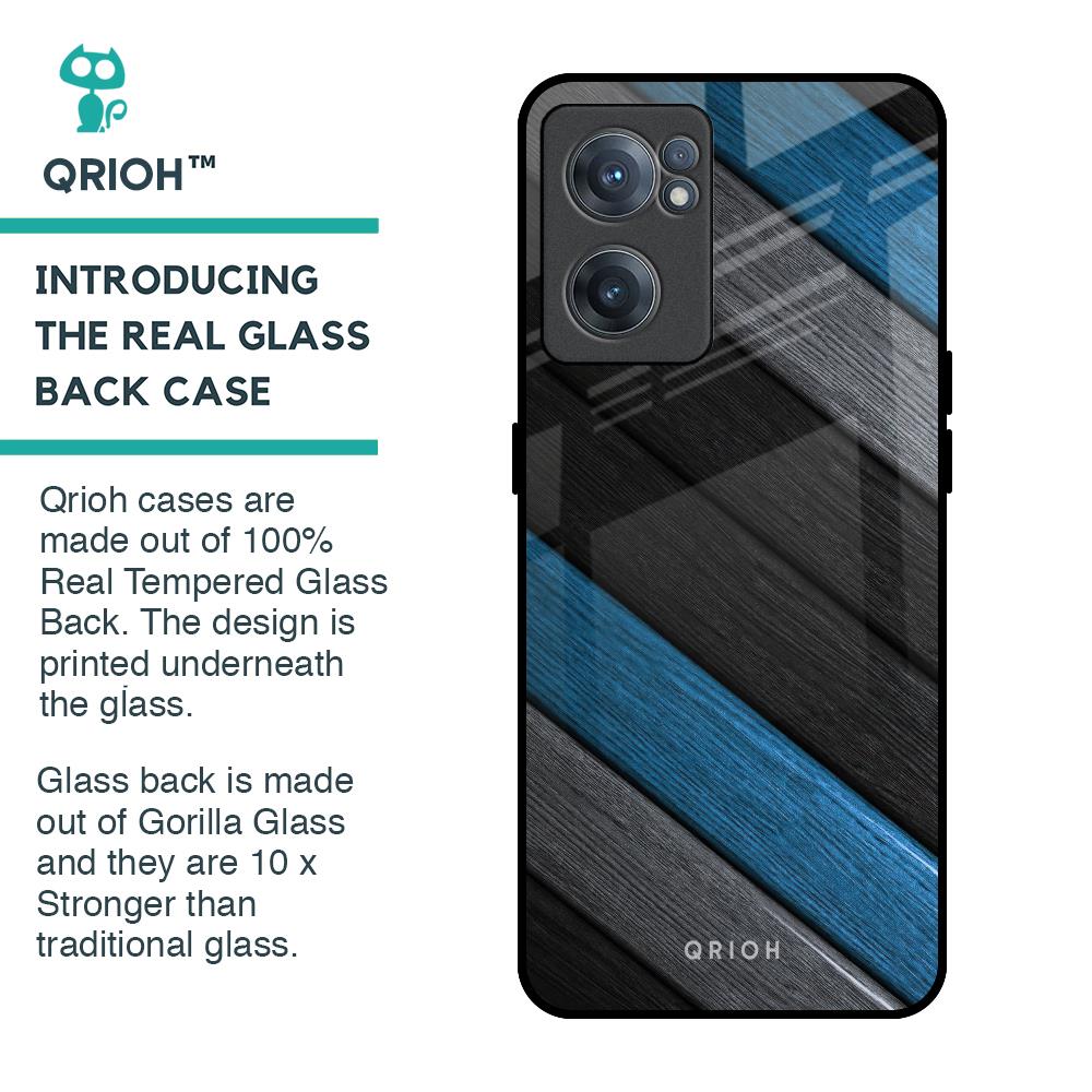 Multicolor Wooden Effect Glass Case for OnePlus Nord CE 2 5G