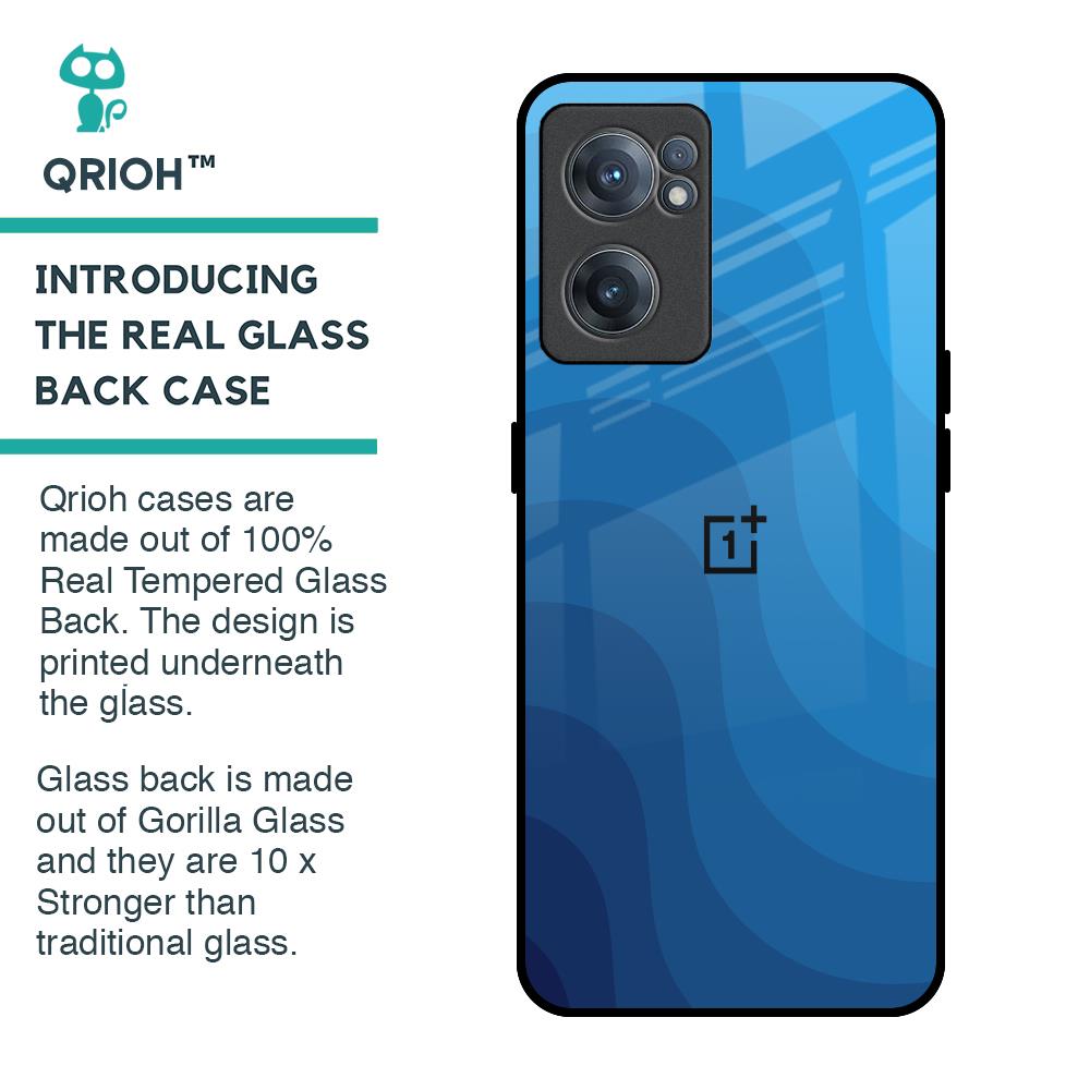 Blue Wave Abstract Glass Case for OnePlus Nord CE 2 5G