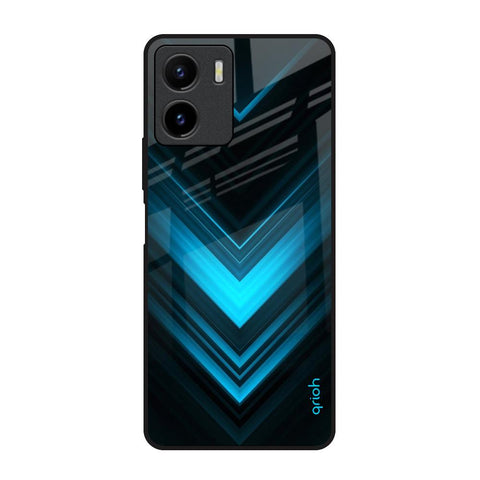 Vertical Blue Arrow Vivo Y15s Glass Back Cover Online