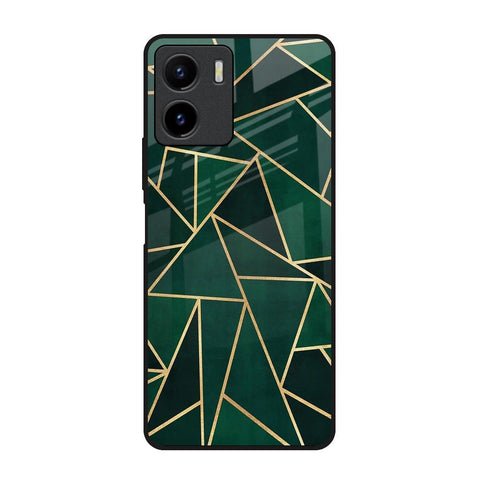 Abstract Green Vivo Y15s Glass Back Cover Online